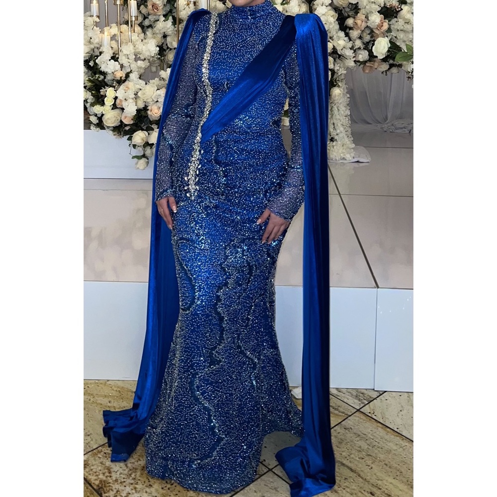 Custom Baron gown in royal blue